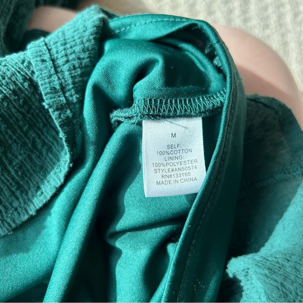 Altar'd State Forest Green Textured Ruffle Wrap Dress - Picture 9 of 14
